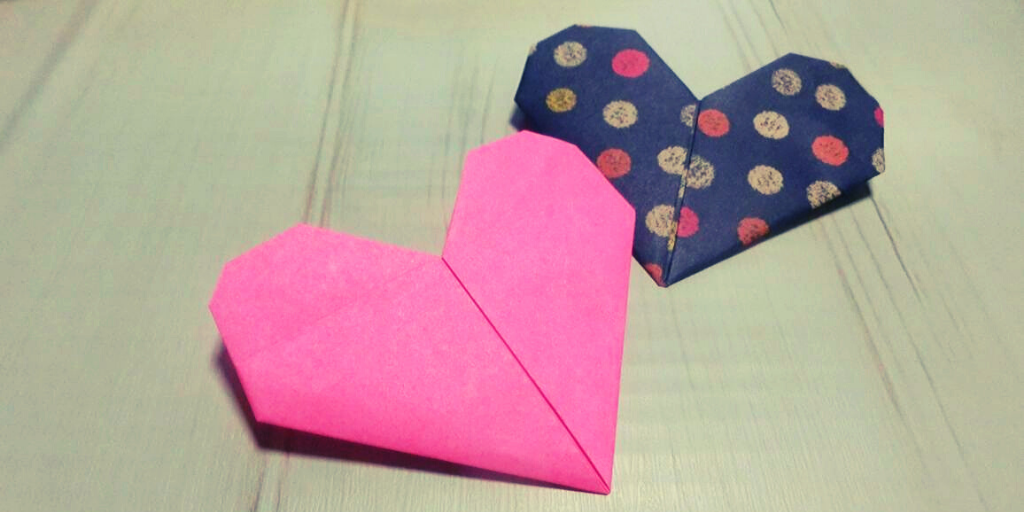折り紙 ハートの手紙の折り方 正方形から作って簡単 可愛い ちょちょいの工作部屋