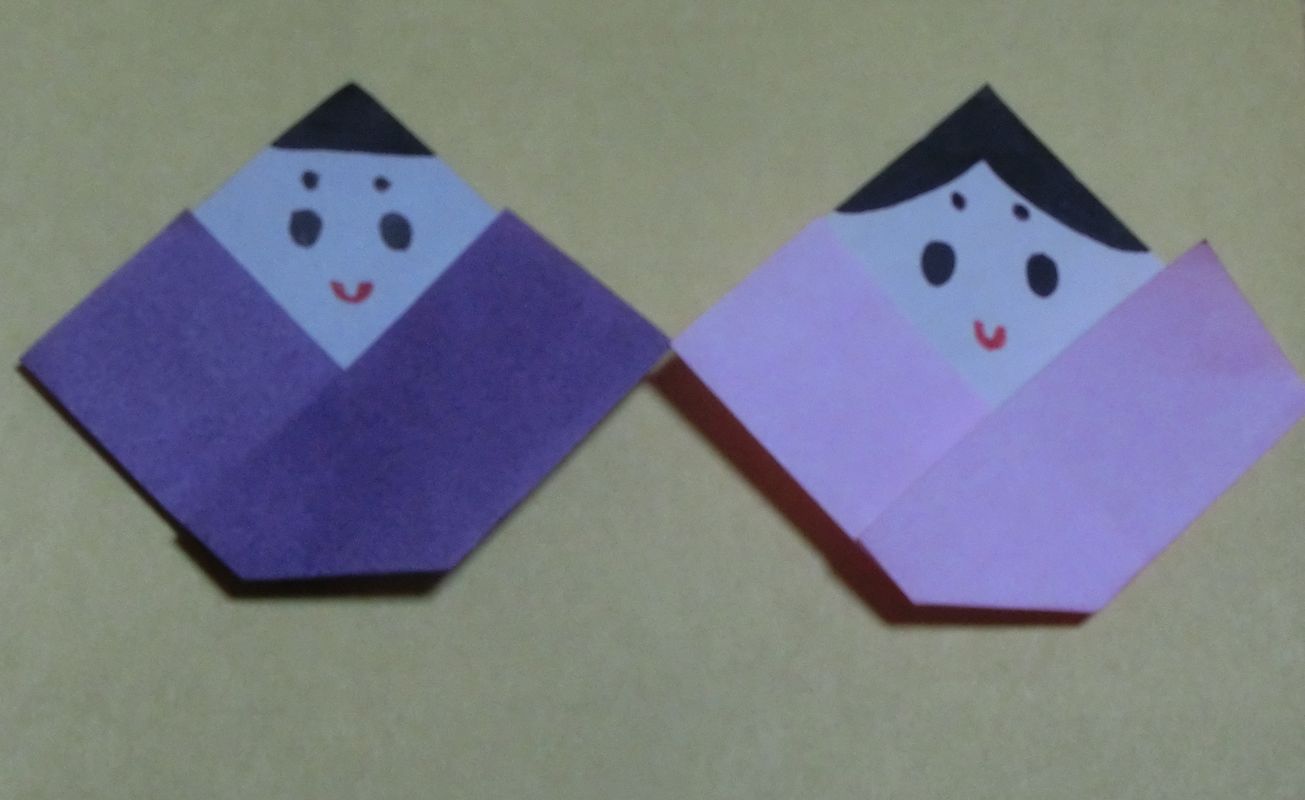 お雛様の折り紙 簡単な折り方で可愛くできて５歳の子どもにおすすめ ちょちょいの工作部屋
