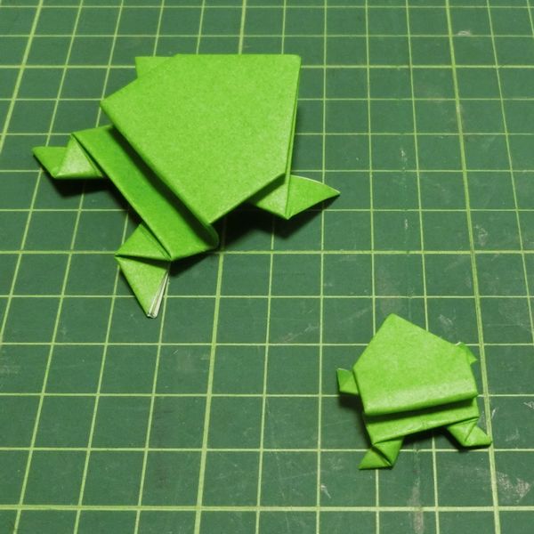 折り紙 カエル 顔の折り方が簡単 6月梅雨の季節にオススメかわいい平面折り ちょちょいの工作部屋