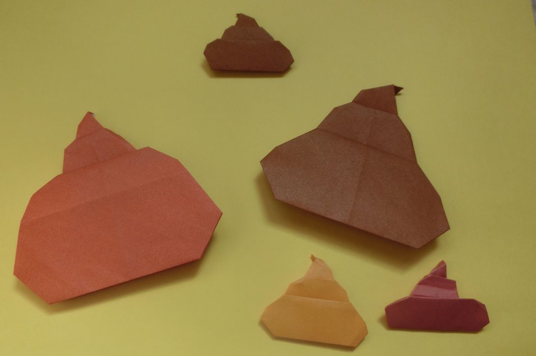折り紙でうんこ うんちの折り方 子どもに大ウケ アホみたい