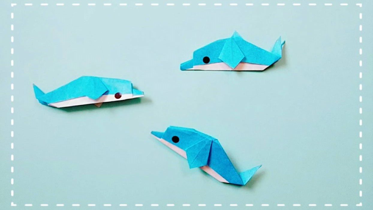 折り紙のイルカの折り方 子どもも簡単かわいい海の生き物の作り方 ちょちょいの工作部屋