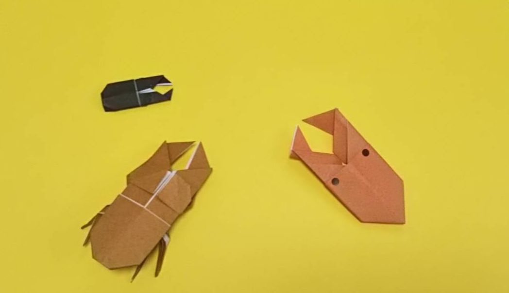 クワガタの 足 の折り紙折り方 2枚を使って作る虫に使えるよ ちょちょいの工作部屋