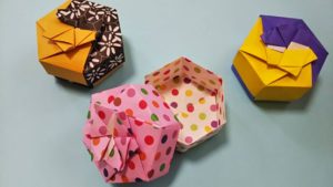折り紙キャンディボックスの簡単作り方 可愛いふたつき六角形の箱が素敵すぎる ちょちょいの工作部屋